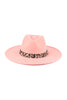 FELT FASHION BRIM HAT W/ LEOPARD ACCENT