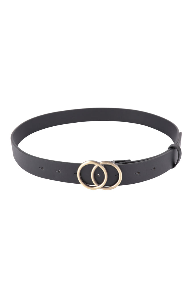 DOUBLE ROUND BUCKLE WOMEN BELT