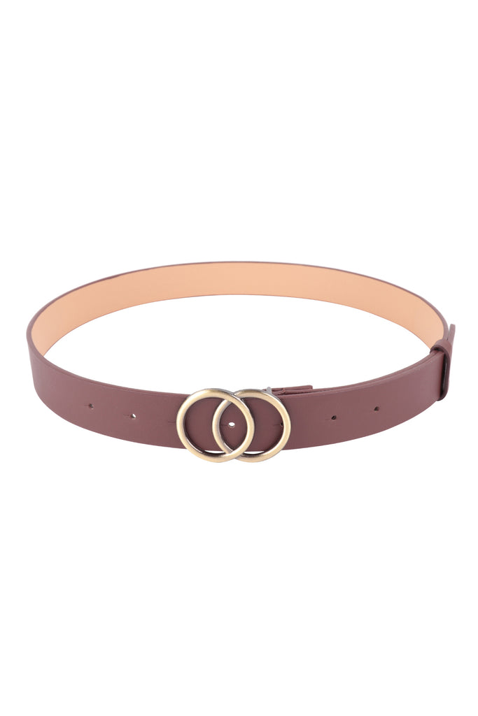 DOUBLE ROUND BUCKLE WOMEN BELT