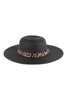 PANAMA BRIM HAT WITH LEOPARD STRAP ACCENT