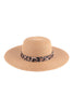 PANAMA BRIM HAT WITH LEOPARD STRAP ACCENT