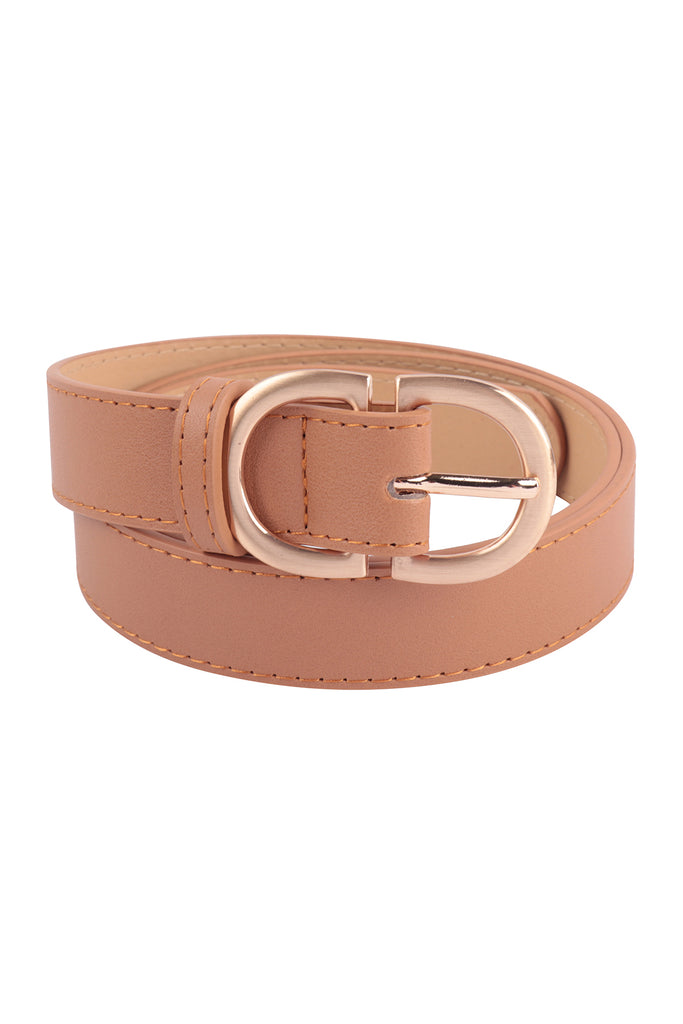 DOUBLE BUCKLE FASHION LEATHER BELT