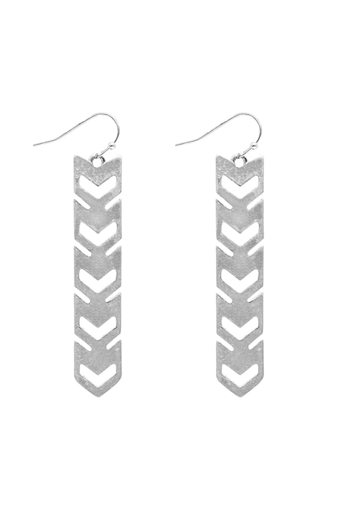CHEVRON OPEN CAST DROP HOOK EARRINGS