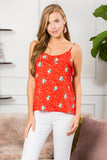 Ruffled Floral Tank Blouse