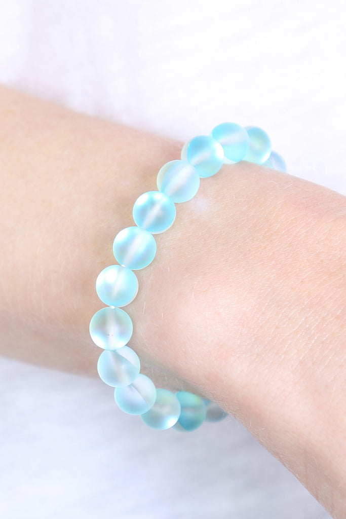 HDB2279 - CHIC COLORED MERMAID GLASS STRETCH BRACELET