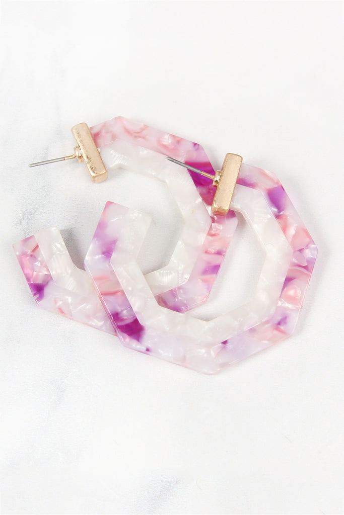 CAST POLYGON RESIN POST EARRINGS