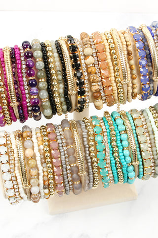 HDB2737 - DRUZY CHARM MIXED BRACELET SET