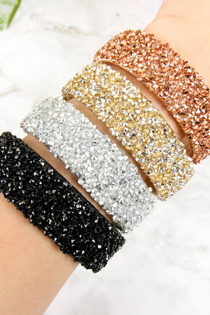 Rhinestone Embellished Magnetic Lock Bracelet