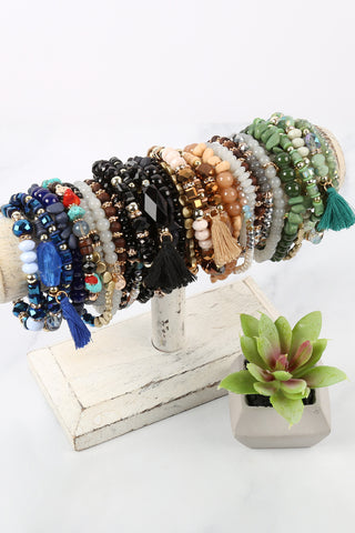 HDB2737 - DRUZY CHARM MIXED BRACELET SET