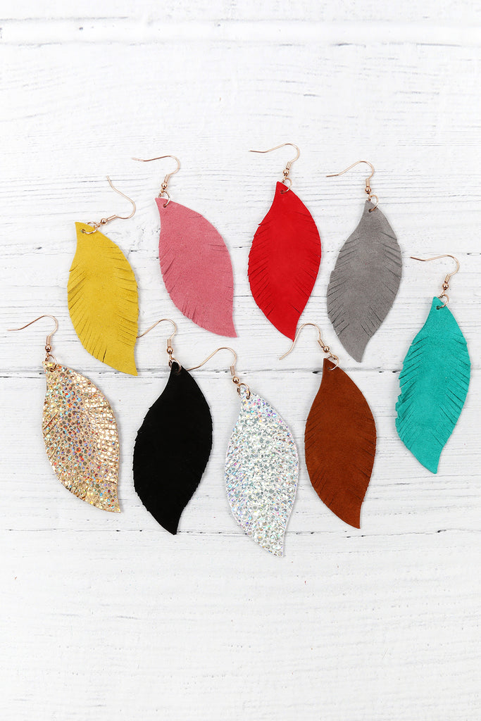 FRINGE SUEDE LEATHER EARRINGS