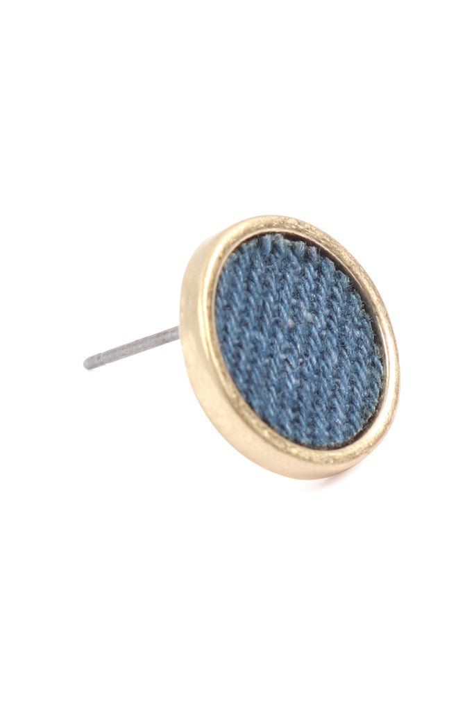 DENIM BUTTON EARRINGS