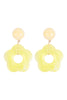 JEC071 - ACRYLIC FLOWER DROP, ROUND POST EARRINGS