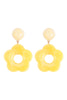 JEC071 - ACRYLIC FLOWER DROP, ROUND POST EARRINGS