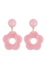 JEC071 - ACRYLIC FLOWER DROP, ROUND POST EARRINGS