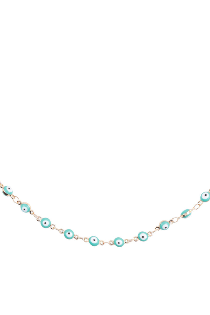 JNB456 - EVIL EYE CHAIN COLOR CHOKER NECKLACE