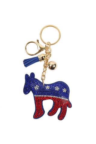 31474 - DEMOCRATS FLAG DONKEY KEYCHAIN