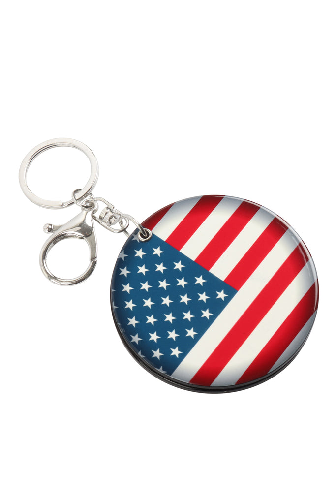 AMERICAN FLAG W/ MIRROR KEYCHAIN