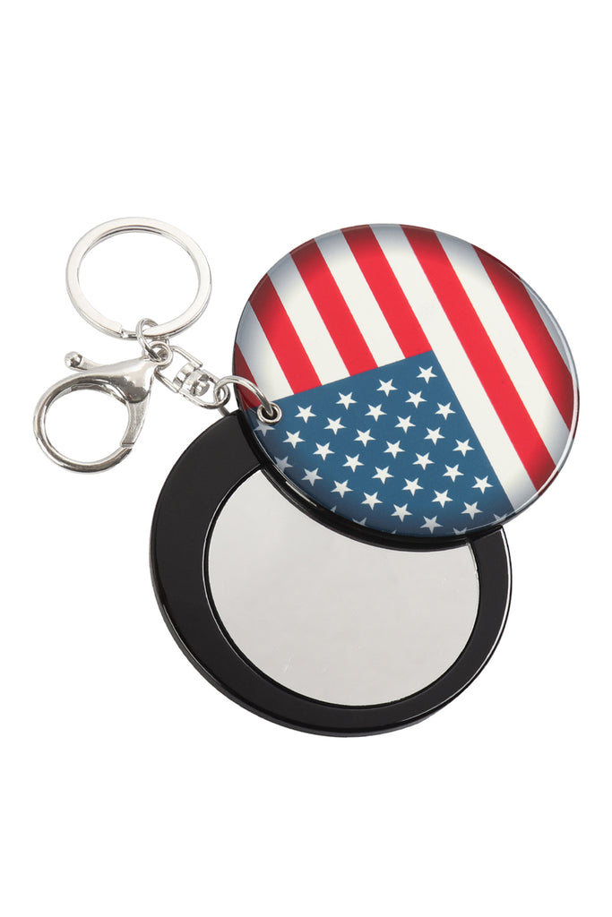 AMERICAN FLAG W/ MIRROR KEYCHAIN