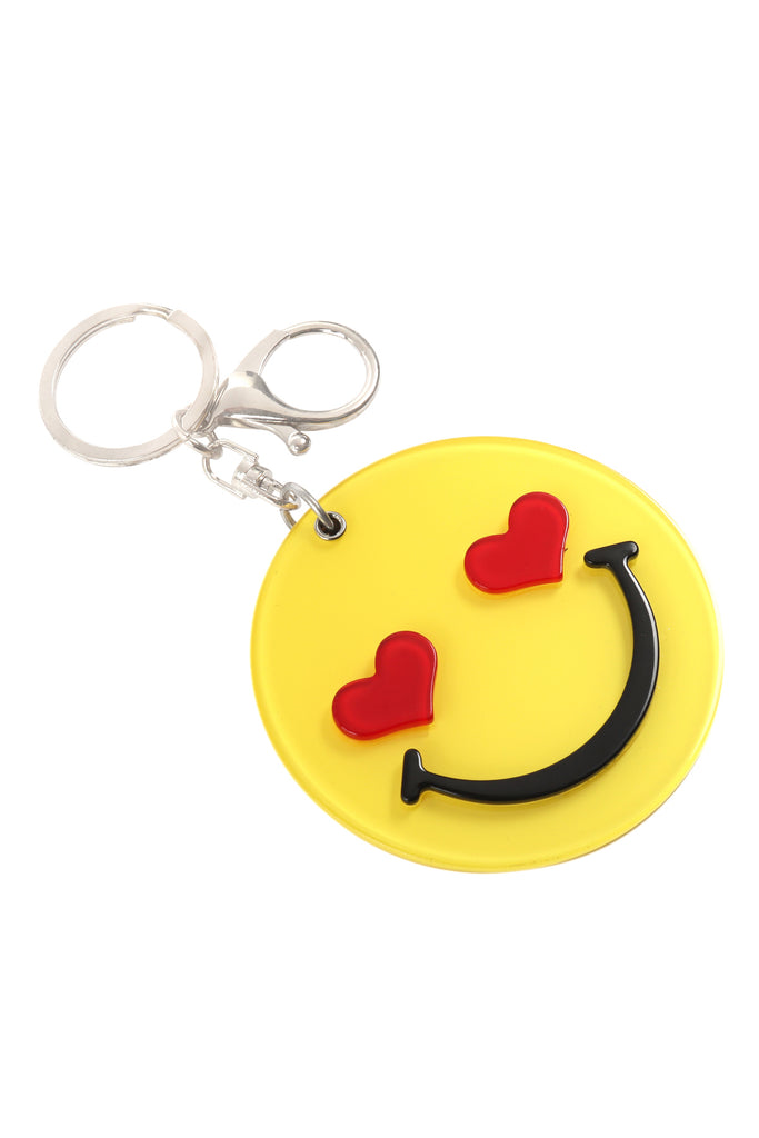 HEART EYE SMILEY W/ MIRROR KEYCHAIN