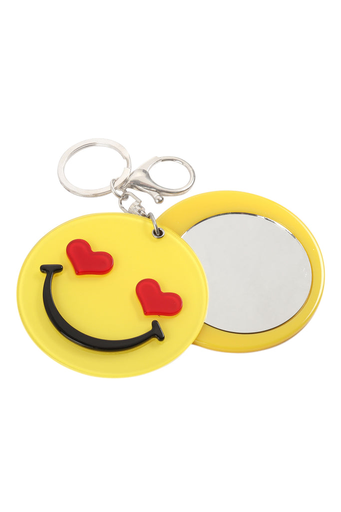 HEART EYE SMILEY W/ MIRROR KEYCHAIN