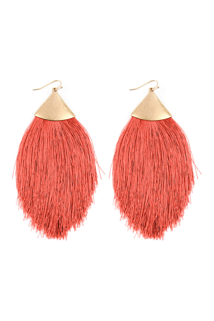 OVERSIZED TASSEL DROP EARRINGS