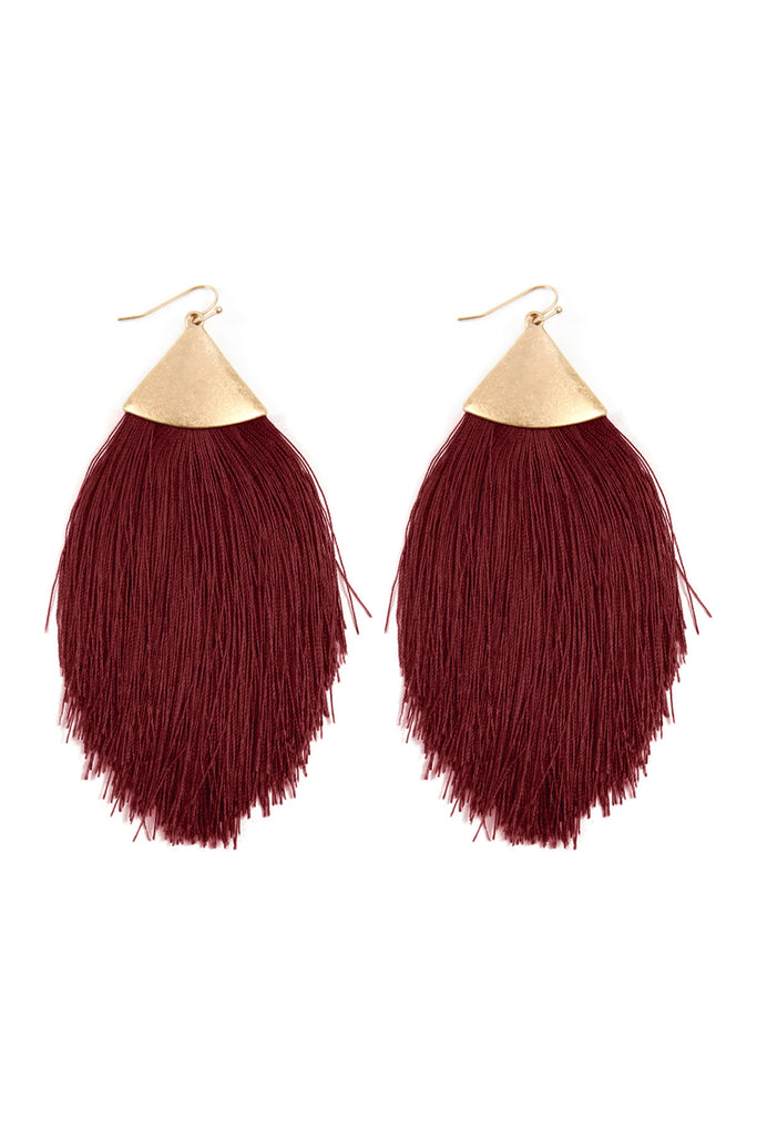 OVERSIZED TASSEL DROP EARRINGS