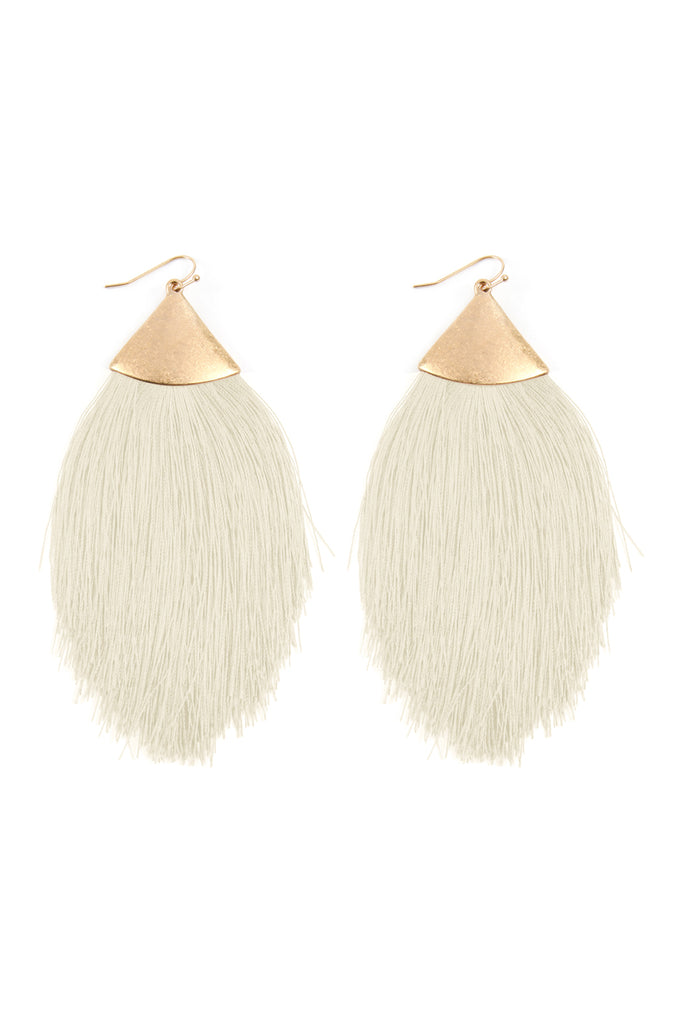 OVERSIZED TASSEL DROP EARRINGS