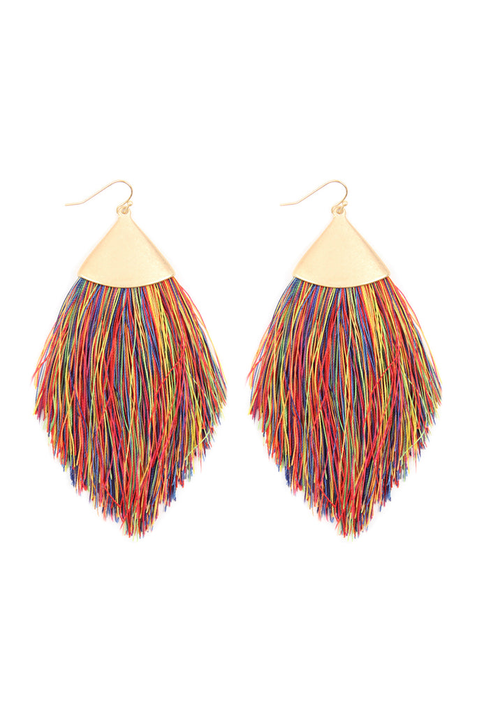 OVERSIZED TASSEL DROP EARRINGS