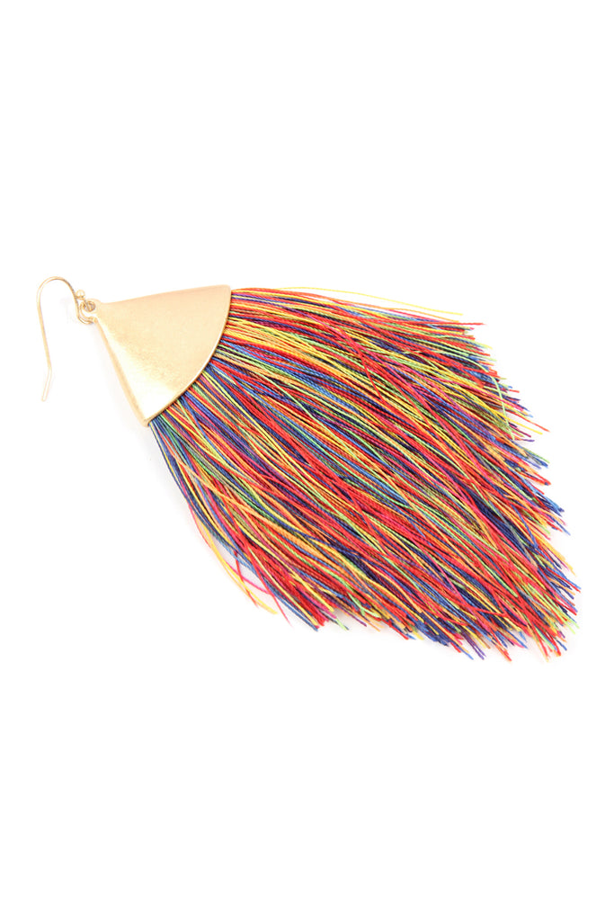 OVERSIZED TASSEL DROP EARRINGS