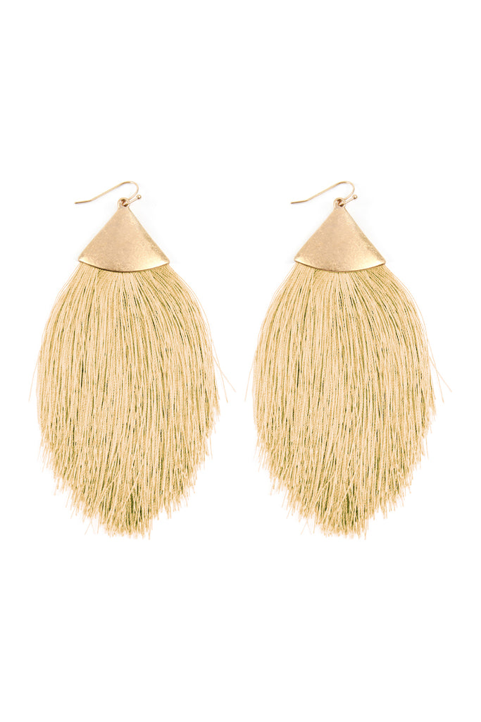 OVERSIZED TASSEL DROP EARRINGS