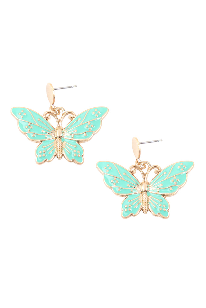 BUTTERFLY POST DANGLING EARRINGS