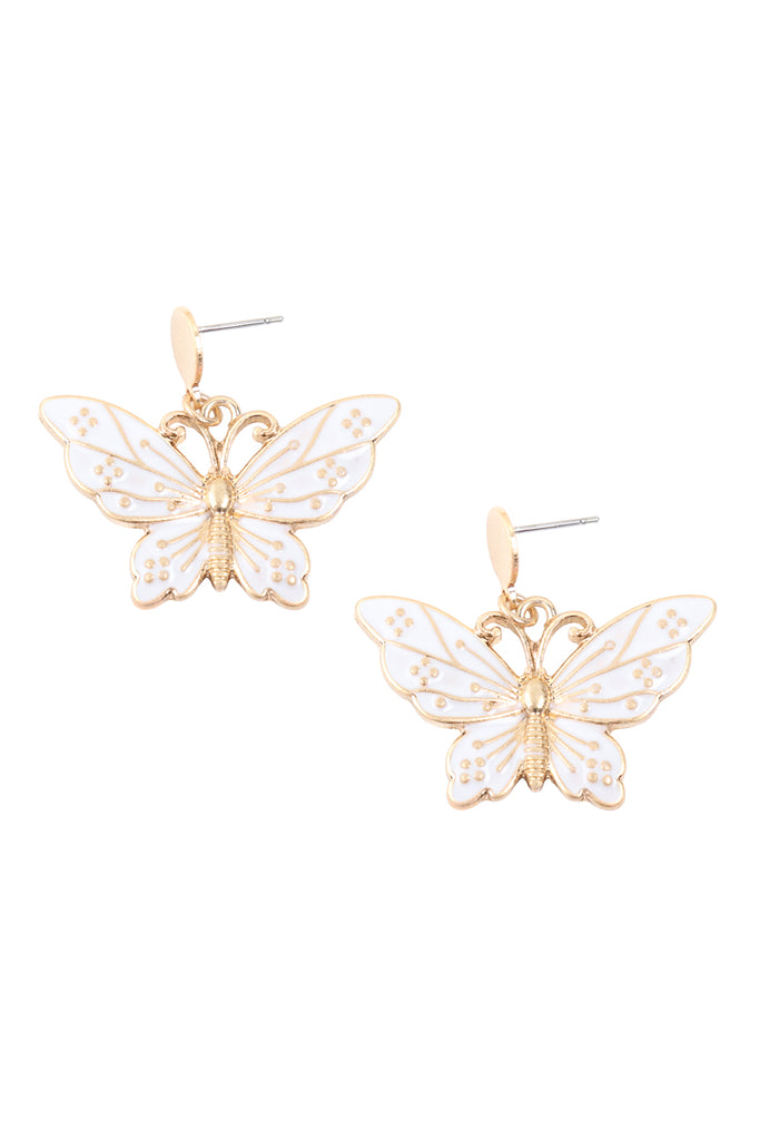 BUTTERFLY POST DANGLING EARRINGS