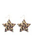 LEOPARD PRINT GENUINE LEATHER STAR EARRINGS