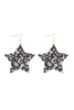 LEOPARD PRINT GENUINE LEATHER STAR EARRINGS
