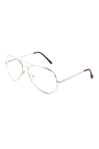 AV-1589-CLR - STAR STUDDED CLEAR LENS AVIATOR GLASSES