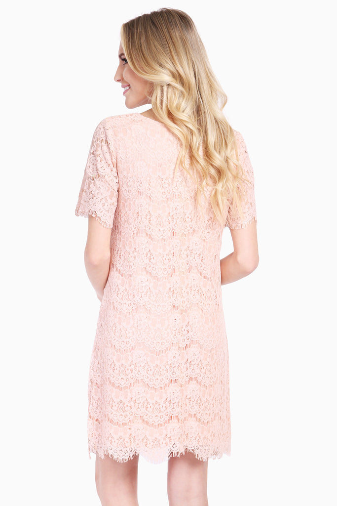 Lace-Up Woven Lace Dress