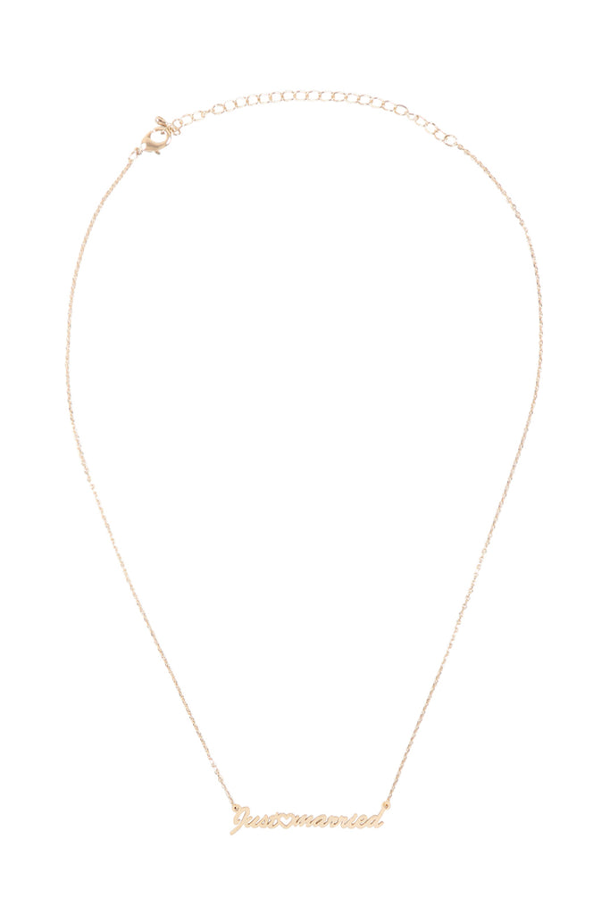 "JUST MARRIED" SCPRIT LETTER NECKLACE