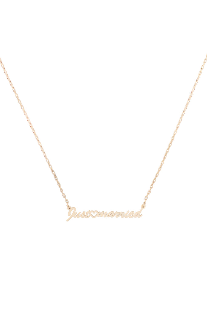 "JUST MARRIED" SCPRIT LETTER NECKLACE