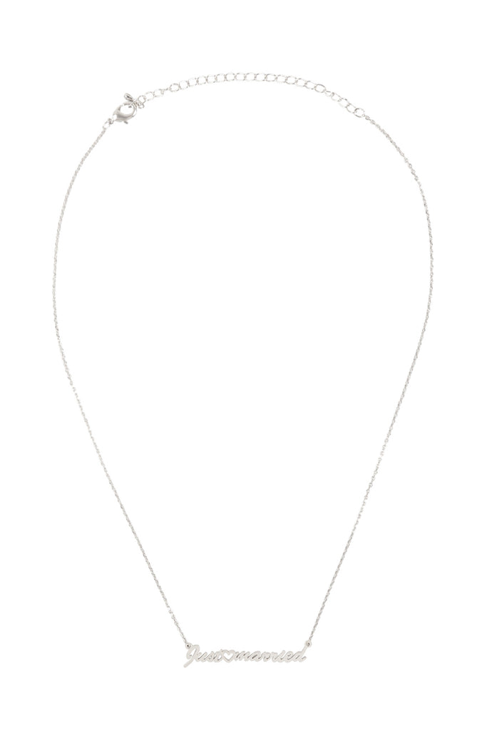 "JUST MARRIED" SCPRIT LETTER NECKLACE