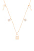 LNB413 -  KEY LOCK ZIRCONIA DAINTY CHAIN NECKLACE