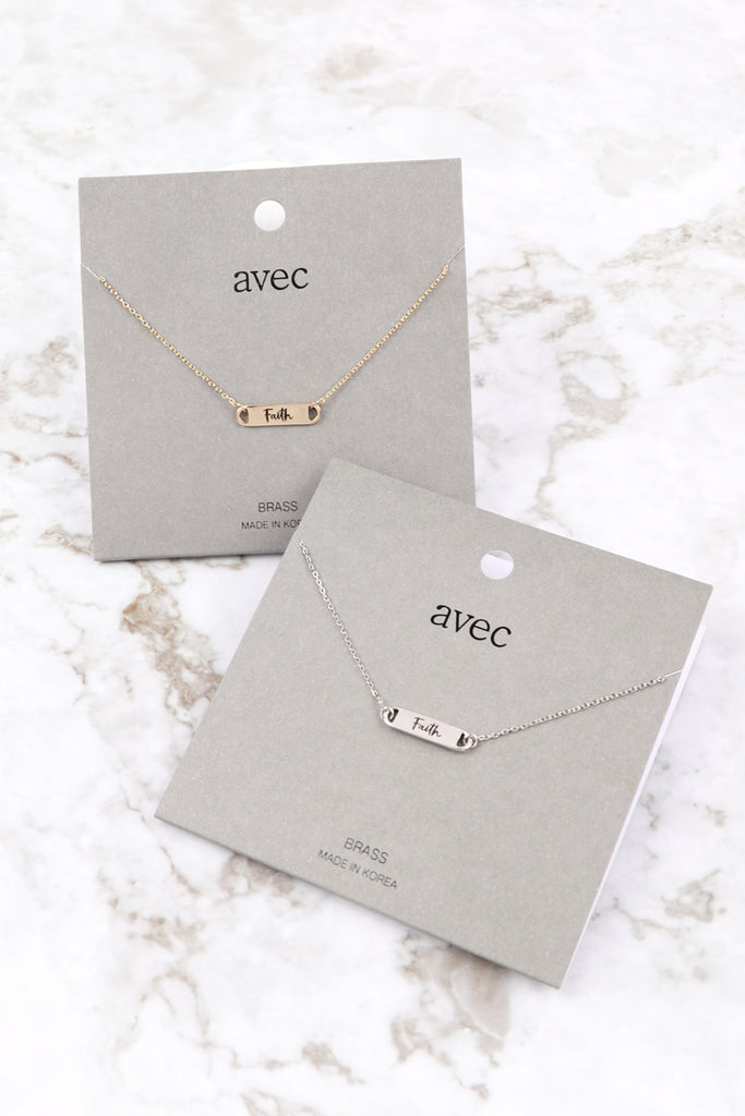 LNB854FA - "FAITH" CLIP BAR NECKLACE