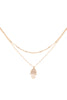 HAMSA HAND FILIGREE PENDANT 2 LAYERED BRASS NECKLACE