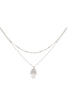 HAMSA HAND FILIGREE PENDANT 2 LAYERED BRASS NECKLACE