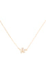 PAVE CUBIC ZIRCONIA FLOWER PENDANT BRASS NECKLACE