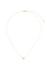 PAVE CUBIC ZIRCONIA FLOWER PENDANT BRASS NECKLACE
