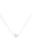 PAVE CUBIC ZIRCONIA FLOWER PENDANT BRASS NECKLACE