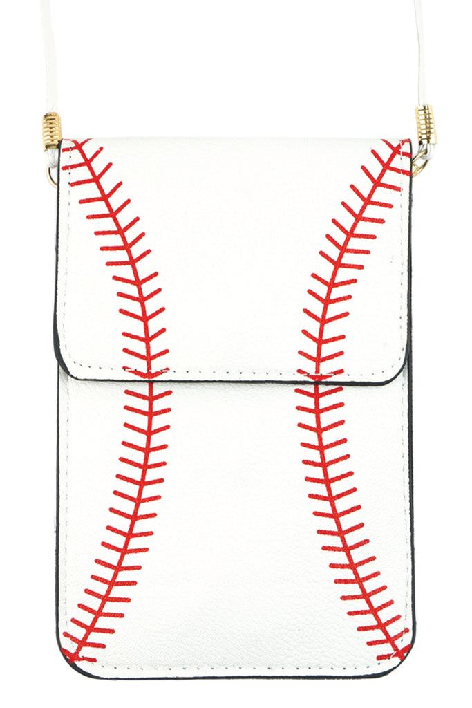 BASEBALL CELLPHONE CROSSBODY WITH CLEAR WINDOW POUCH