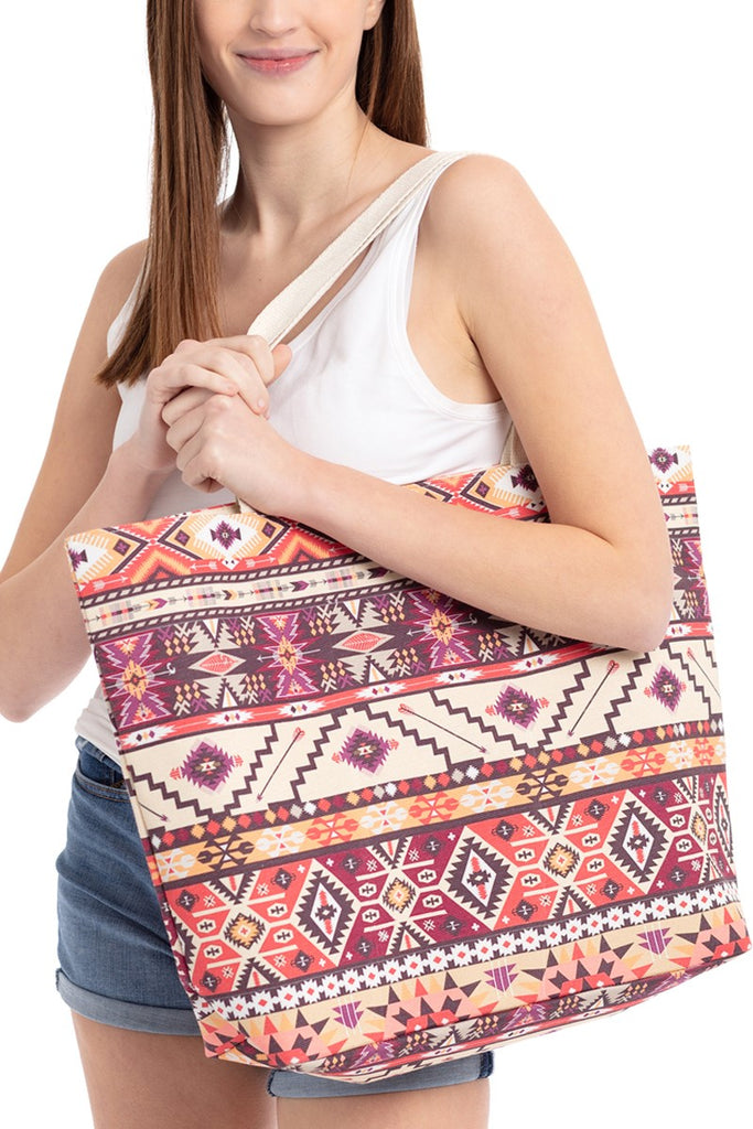 AZTEC PATTERN TOTE BAG