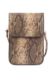 SNAKE SKIN CELLPHONE CROSSBODY WITH CLEAR WINDOW