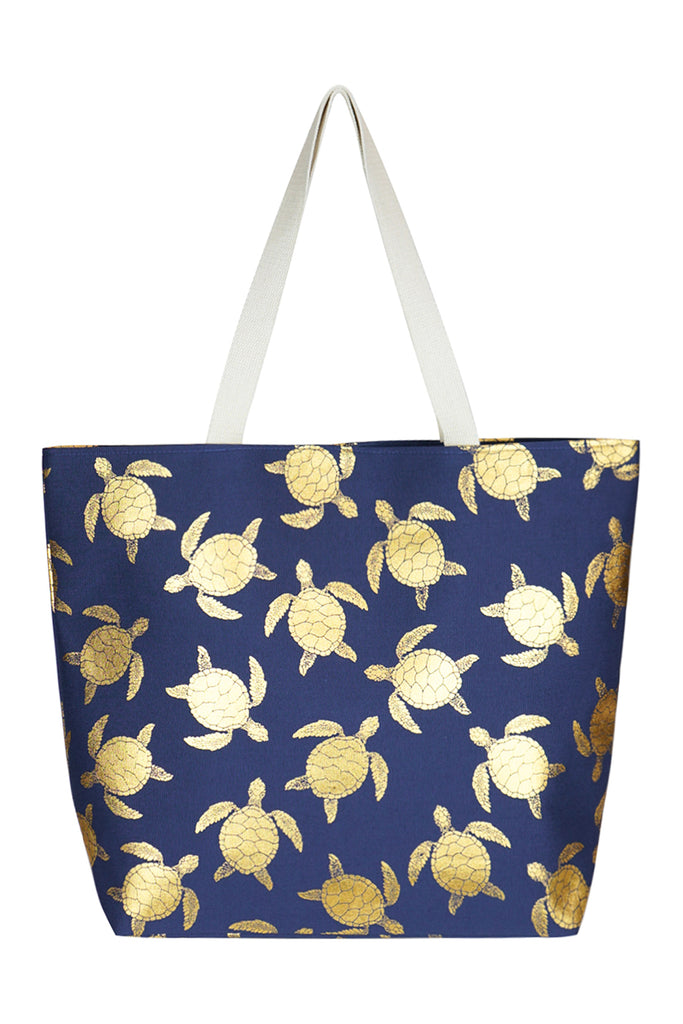 GOLD FOIL TURTLE TOTE BAG